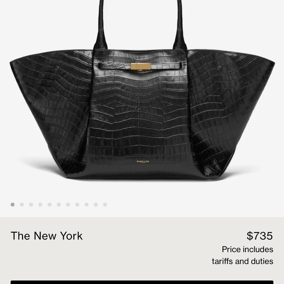 NWOT - Demellier London New York Tote in Black Crocodile-Embossed Leather - Picture 10 of 16